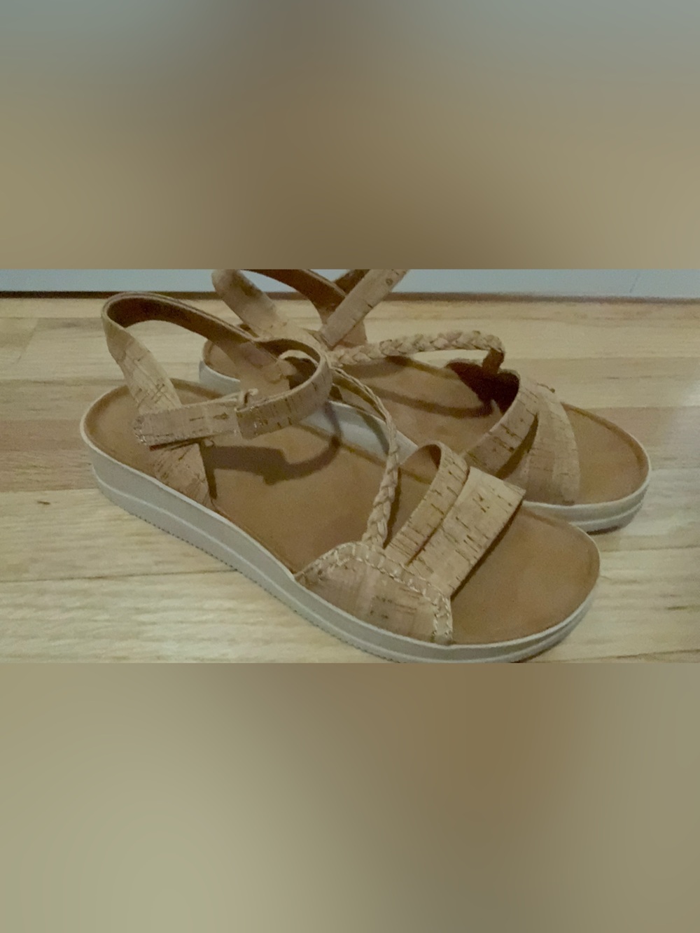 BareTraps Cork-Look Braided Platform Sandals - Tan